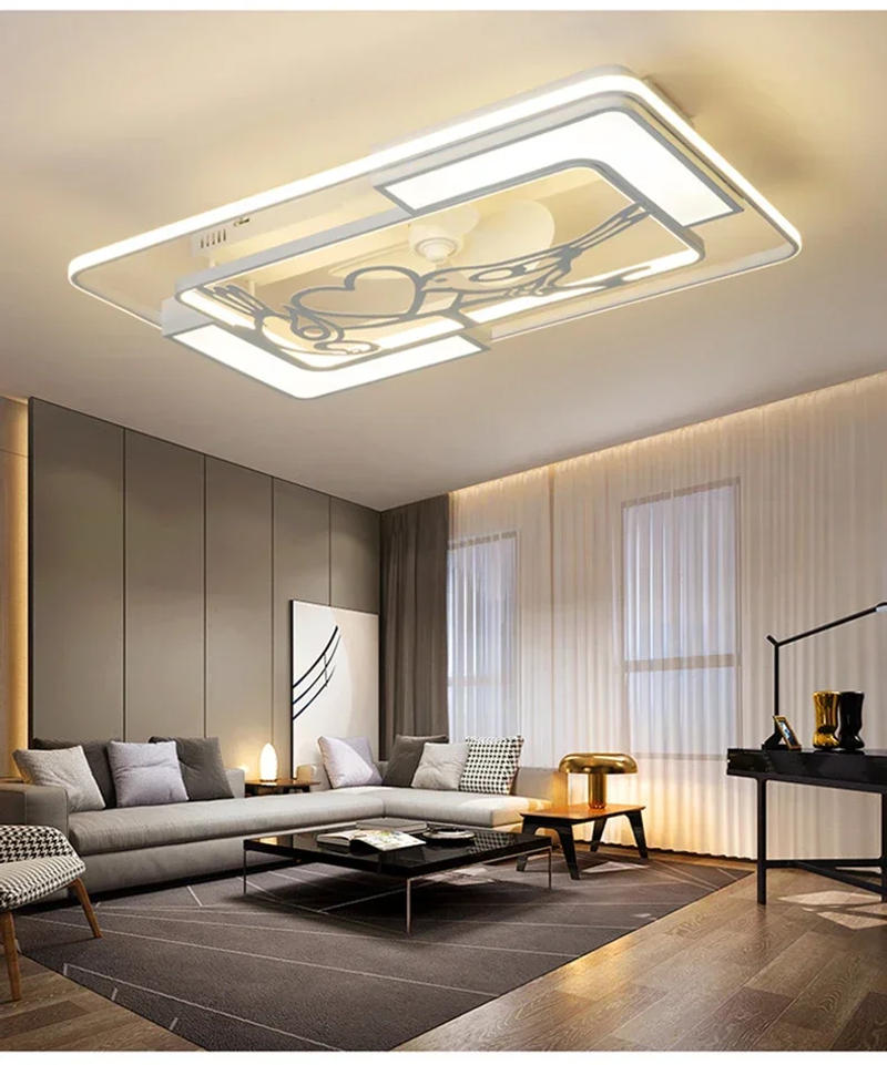 Description Picture 6 of itemNordic Modern Ceiling Fan Light Invisible Remote Control Ceiling Light Residential Living Room Bedroom Ceiling Fan LED Light