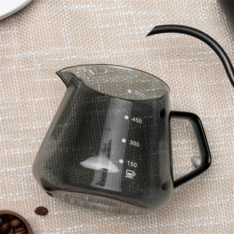 Description Picture 3 of item600ml Glass Coffee Server Reusable Drink Pour Over Drip with Scale Home Hotel Picnic Camp Pot Accessories Gifts