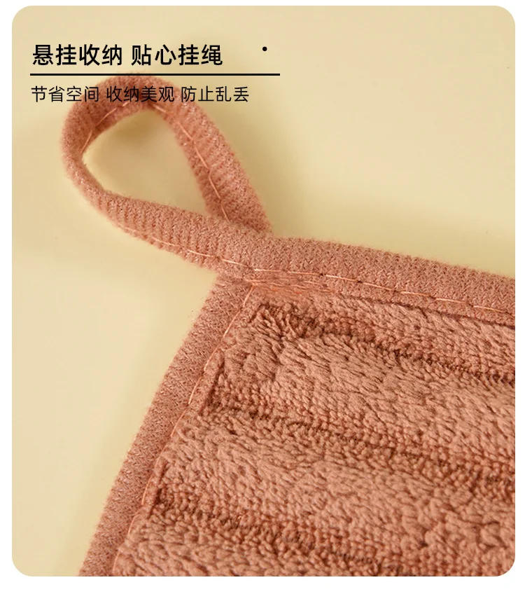 Description Picture 5 of itemCoral Fleece Square Towel Hand Towel Kitchen Handkerchief Bathroom Soft  Absorption No Hair Loss  Quick-drying