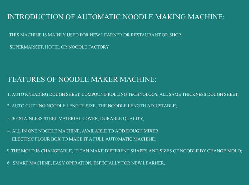 Description Picture 4 of itemElectric Noodle Making Machine Pasta Maker Dough Sheeter Stainless Steel Roller Noodle Cutting Machine