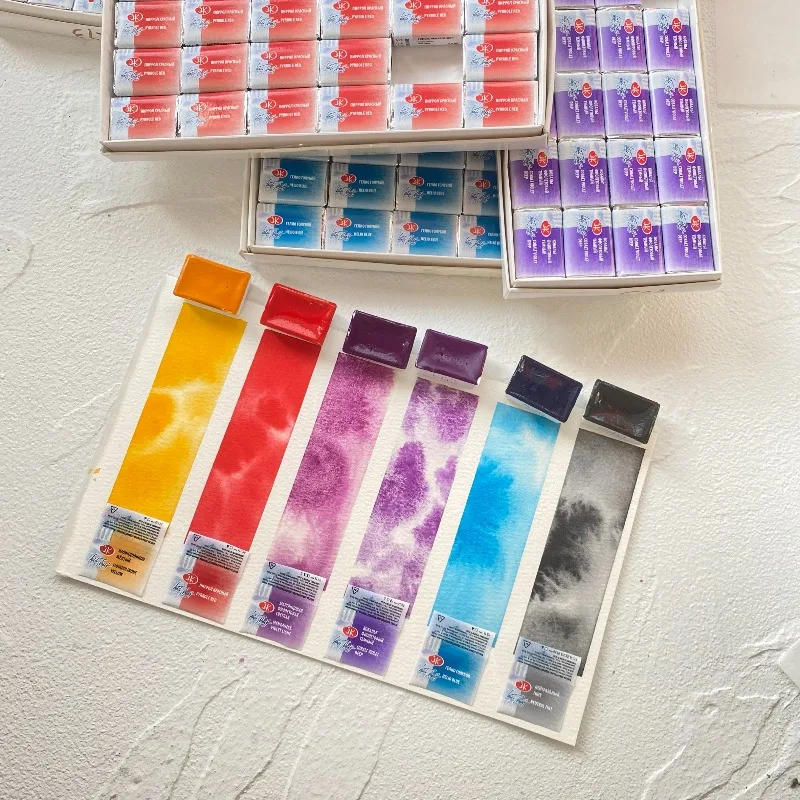 Description Picture 6 of item2025 White Nights 2.5ML Artist Grade Solid Watercolor Paint Art Students Outdoor Sketching Single Block Watercolor Supplement