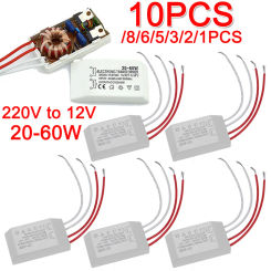 1-10PCS 220V to 12V Electronic Transformer Low Voltage Halogen Lamp AC-DC Small Power Supply Driver Adapter Lighting Accessories
