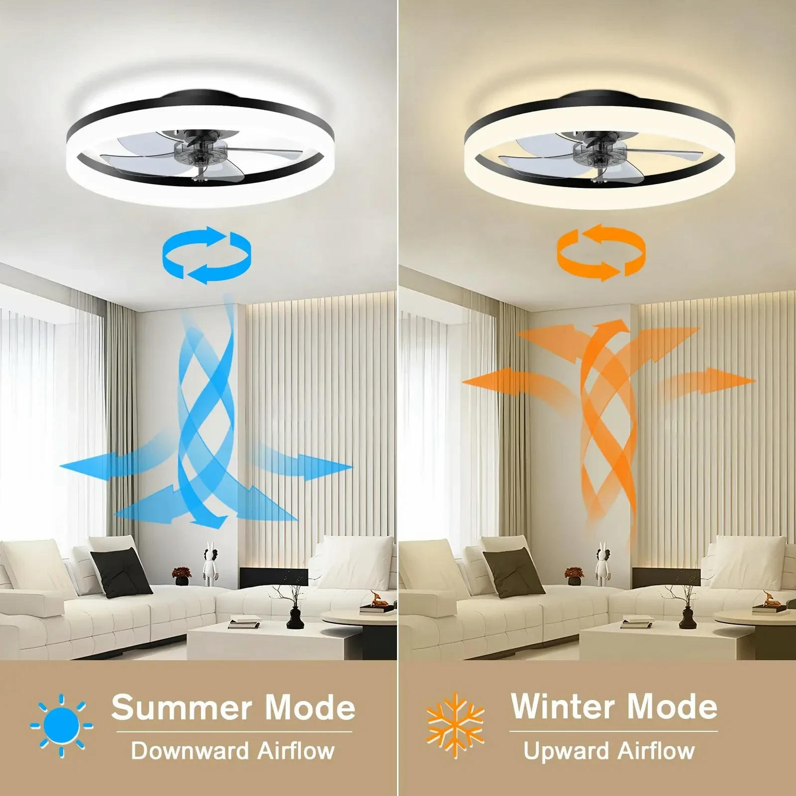 Description Picture 3 of itemNordic Ceiling Fan Light Intelligent Remote Control 5 Blade Function Fan Ceiling Light For Bedroom Lobby Apartment Dining Room