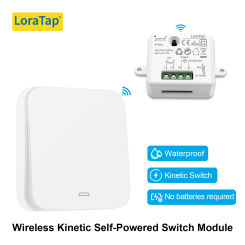 LoraTap Wireless Switch Remote Control Kinetic Self Powered Waterproof RF 433Mhz No Battery No WiFi No Wire Needed Easy to Use