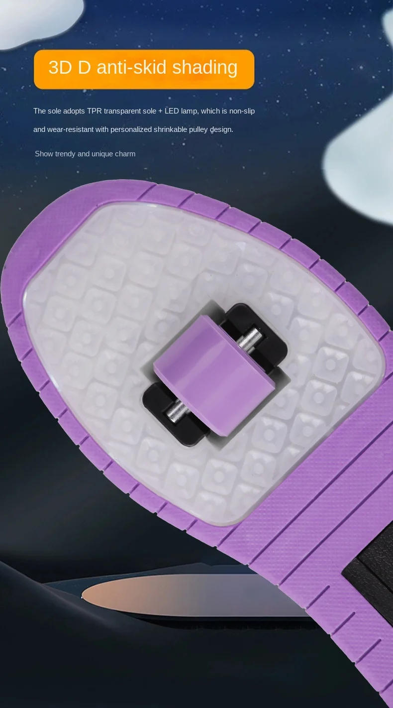 Description Picture 6 of itemNew Roller Skate Shoes Kids Sneakers Luminous USB Charge Four Wheels Sports Board Shoes Illuminated Shoes Boys Girls Roller Shoe