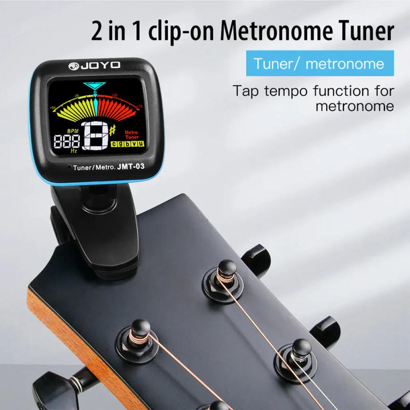 Description Picture 2 of itemJOYO JMT-03 Guitar Tuner 360 Degree Rotatable Clip-on TAP Tempo Metronome Function Electronic Tuner for Guitar Bass Ukulele