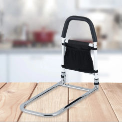 Bed Side Handrail Safety Bed Rails Hand Guard Grab Bar for Seniors with Storage Bag Household Use