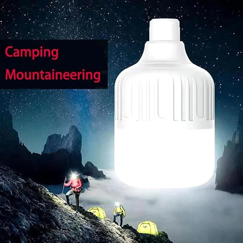 Description Picture 4 of item1PC Outdoor USB Rechargeable LED Lamp Bulbs 60W Emergency Light Hook Up Camping Fishing Portable Lantern Night Lights LT014