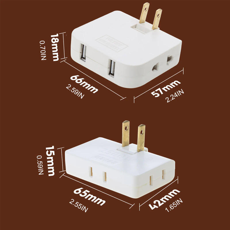 Description Picture 6 of item180 Degree Extension Plug USB Adapter 2-prong Socket Converter US Plug 1 to 3/4 Ways Power Socket Durable