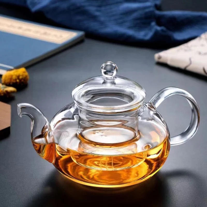 Description Picture 6 of itemHeat Resistant Glass Tea Pot,Glass Teapot With Infuser Tea Leaf Herbal Coffee Pot Tea Set Practical Bottle Flower TeaCup