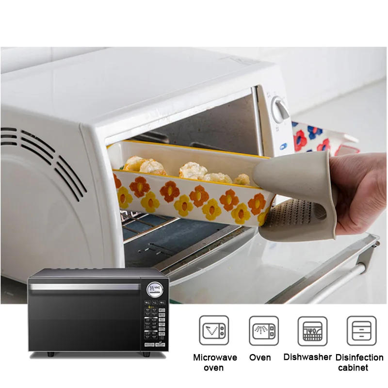 Description Picture 3 of itemCeramic Baking Dish Rectangular Roasting Lasagna Pan with Handle Oven Baking Tool Baking Tray