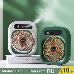 Misting Electric Fan Mini Rechargeable Portable Fan Cooling Air Humidifier Mini Air Conditioner 2000mAh Battery for Home Office