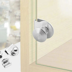 No Drilling Steel Glass Door Handle/clamp/clips For Office Glass Door  Showcase Cabinet Drawer Pull Knob Furniture Hardware