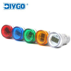DIY GO Mini Digital Voltmeter 22mm Round DC 5V-60V Volt Voltage Tester Meter Monitor LED Indicator Small Voltage Meters Display