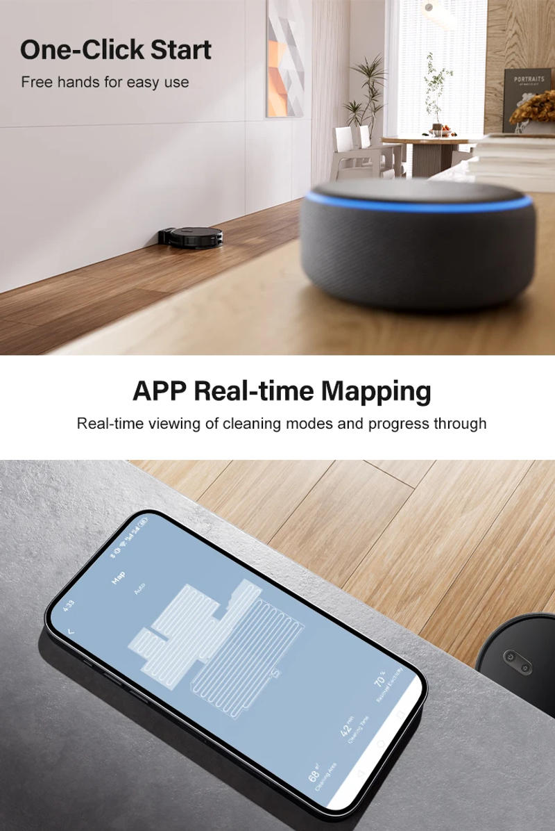 Description Picture 6 of itemPurerobo S1 Robot Vacuum Cleaner With Gyroscope Navigation 2000PA Vacuum Suction Home Appliance Timed Cleaning Sweeper Robot