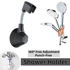 Punch-Free Shower Head Holder Suction Cup Adjustable Multi Angle Rotation Bracket Stand Holders Organiser Accessories