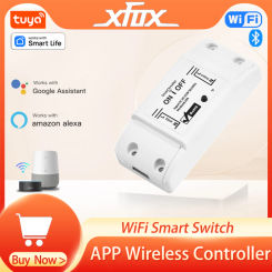 Tuya Wifi Smart Switch LED Light APP Wireless Controller Universal Breaker Module Timing Smart Life Works with Alexa Google Home