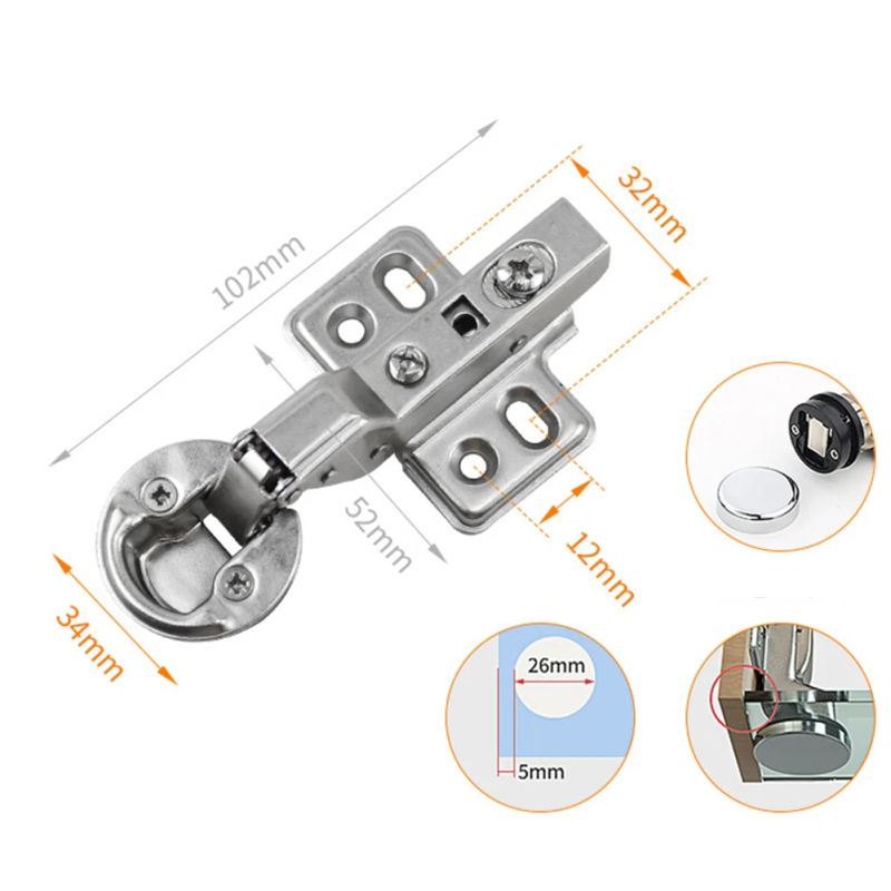 Description Picture 5 of item1pcs Opening 26mm Glass Door Hinge For Cabinet Door Display Wine Cabinet Door Damping Hinge Ordinary Hinge Hardware Accessories