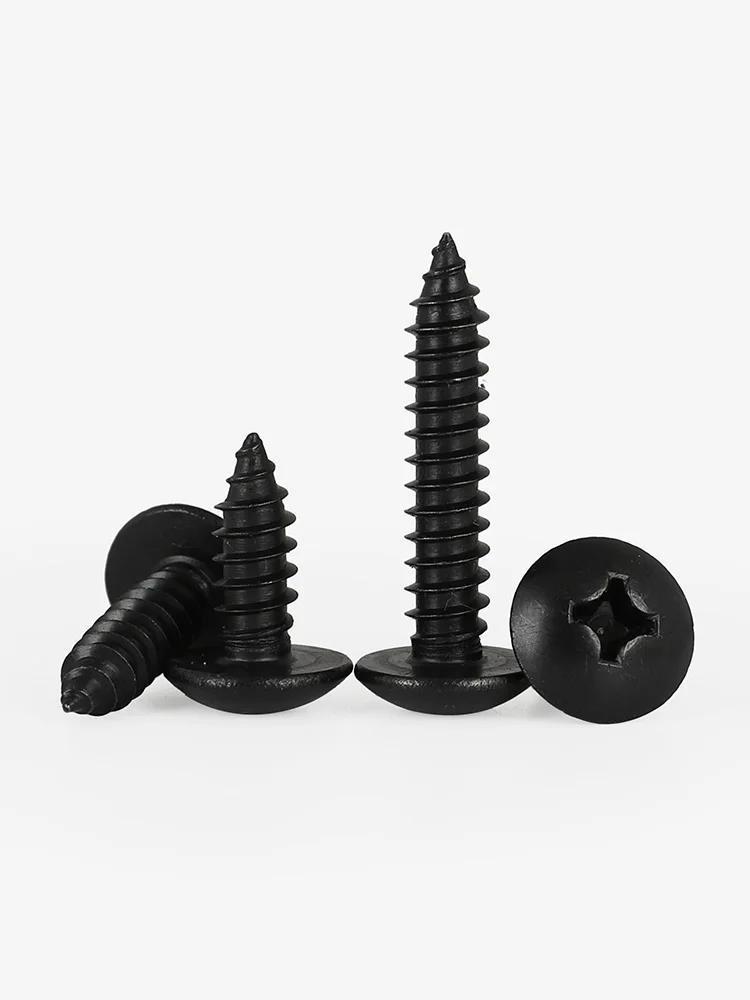 Description Picture 4 of itemM3 M4 M5 M6 Black 304 Stainless Steel Phillips Recessed Truss Head Self-tapping Screw Cross Mushroom Head Wood Screw