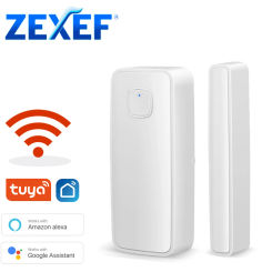 ZEXEF Tuya WiFi Door Window Sensor Smart Home Security Protection Alarm System Door Open / Closed Detectors for Alexa Google