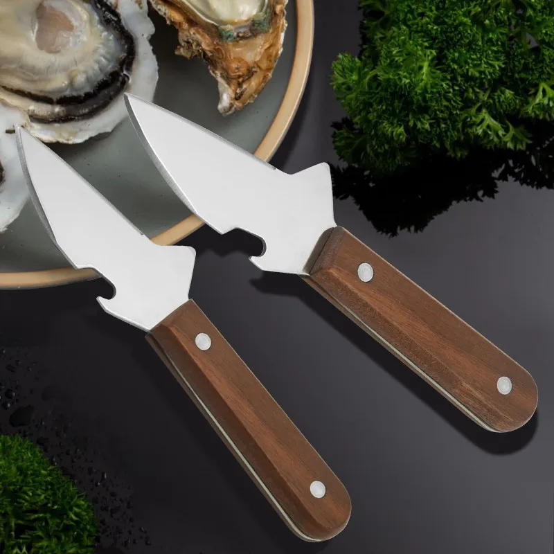 Description Picture 5 of itemMultifunctional Oyster Knife Seafood Shell Clam Scallop Knife with Wooden Handle Shucking Cutter Seafood Tools 2023 New