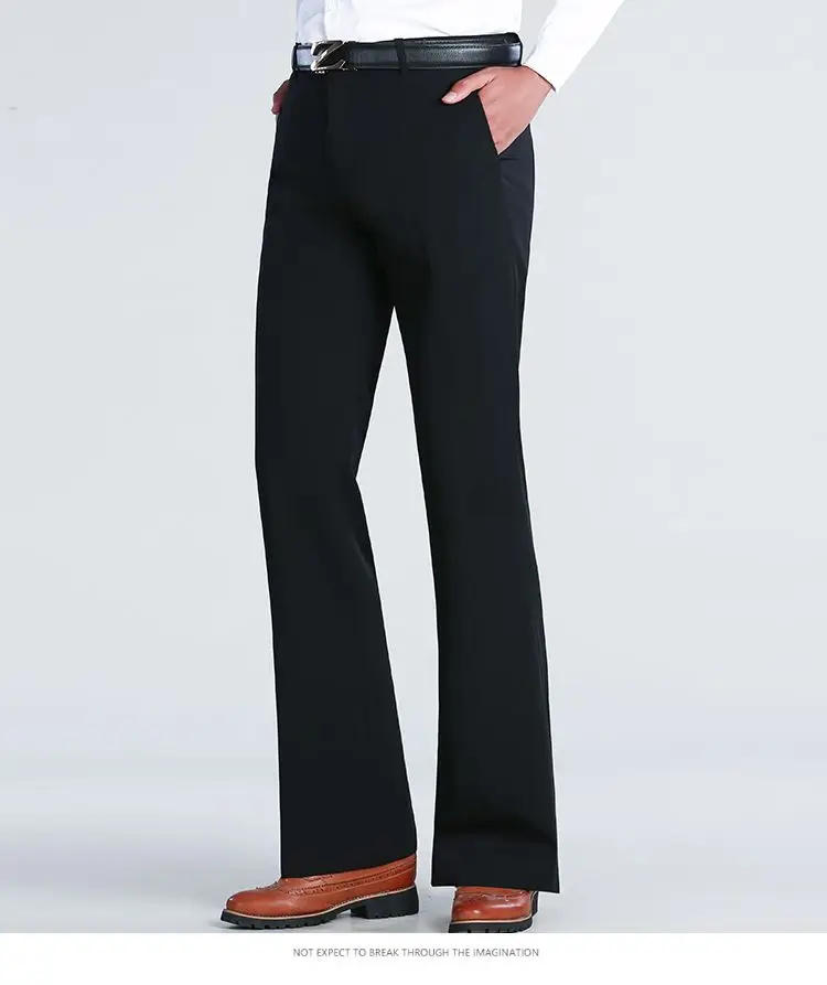 Description Picture 4 of item2024 Spring Summer Men's New Thin Solid Color Trousers Male Long Elastic Suit Pants Men High Waist Business Casual Pants K403