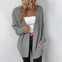 Woman Sweater Cardigan Solid Color Pocket Knitting 2022 autumn/winter Fashion woman's Clothing Dropshipping Sale MMYD2829
