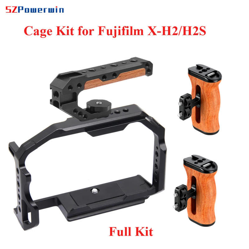 Description Picture 4 of itemPowerwin Camera Cage For Fujifilm X-H2/H2S XH2 XH2S Wood Handgrid Handle Kit Aluminum Alloy Multifunctional Arri Locating Screw