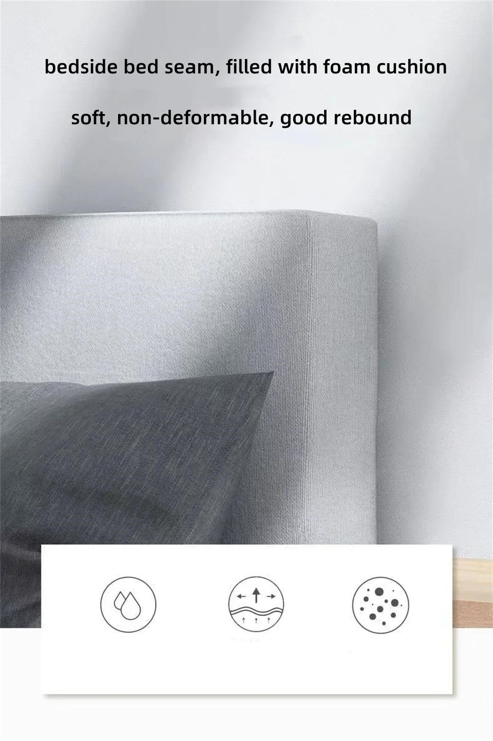 Description Picture 2 of itemMattress Gap Filler Bed Gap Filler Mattress Extender Headboard Pillow Close Gap Between Mattress Headboard and Wall for Bed/Sofa