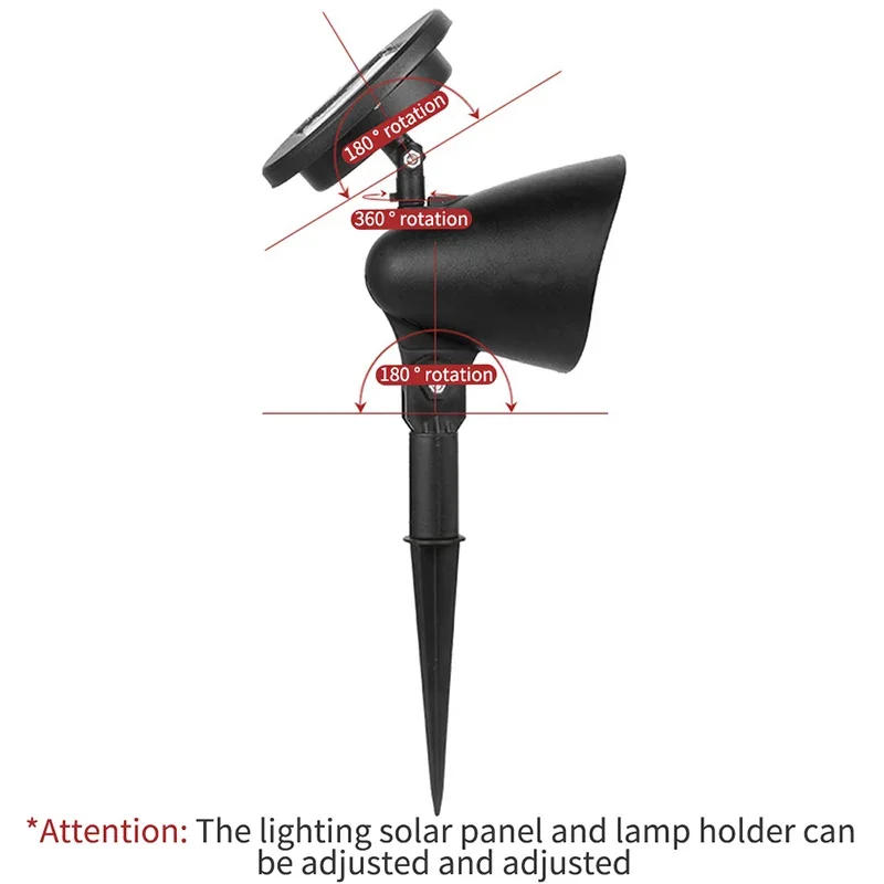 Description Picture 4 of itemGarden LED Solar Spotlight Outdoor Lights Landscape Decoration IP65 Waterproof for Lawn Courtyard Pathway Tree Separately Lamp