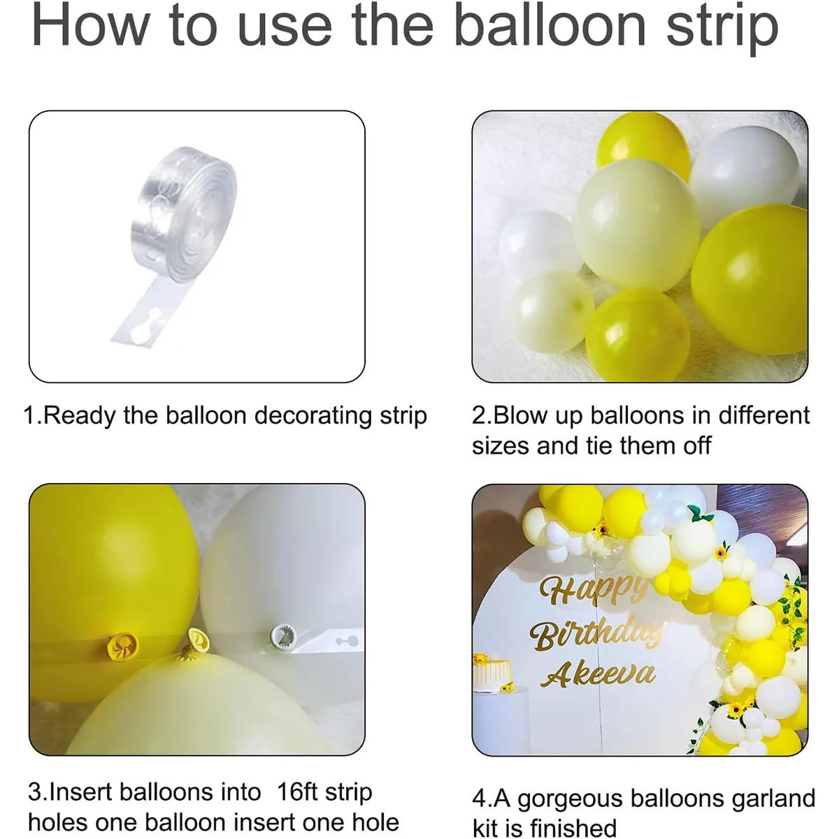 Description Picture 5 of itemPastel Yellow Balloons Arch Garland Kit White Baby Shower 1st Birthday Party Ballon Decorations Wedding Anniversary Decor Globos