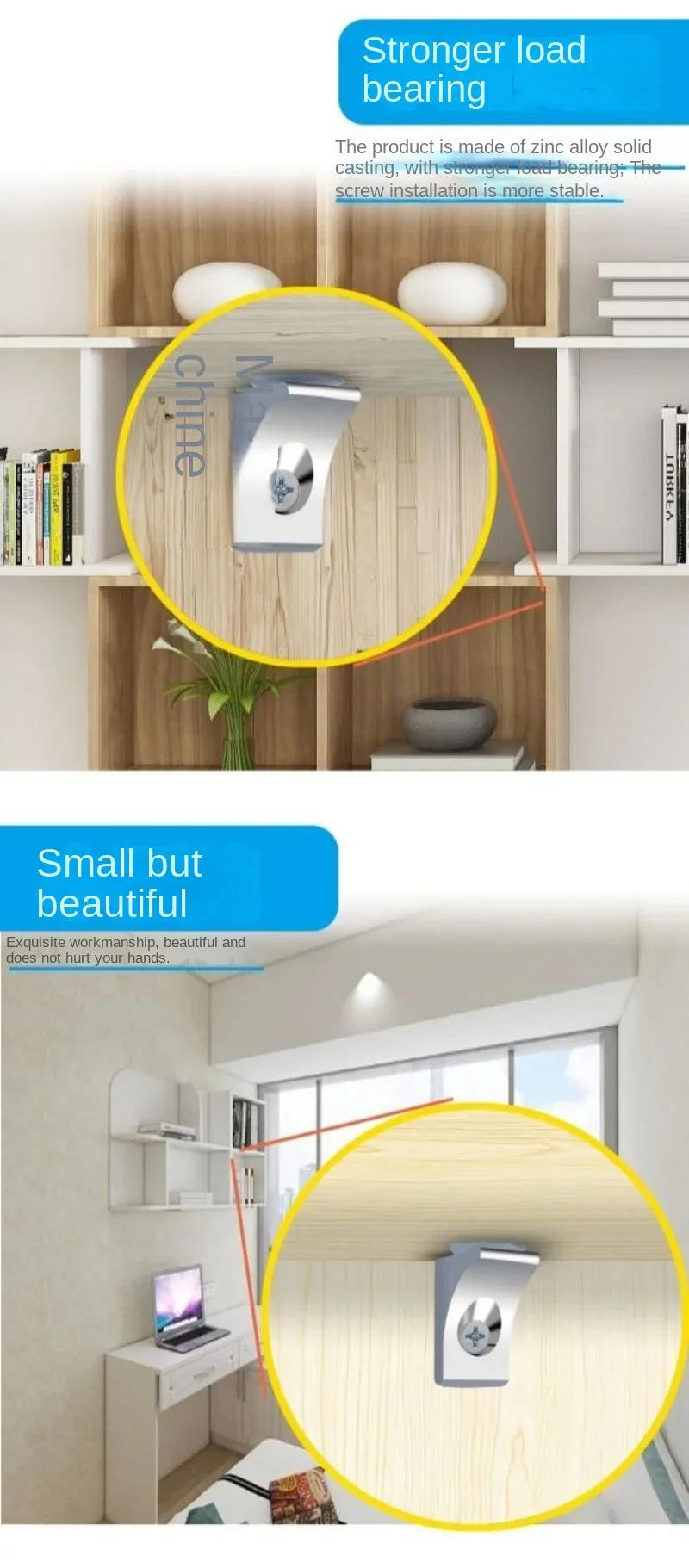 Description Picture 3 of item10Pcs Bracket Suction Cup Glass Shelves Stand Zinc Alloy Plate Support Shelf Support Stud Cupboard Pegs Pin Cabinet Hold