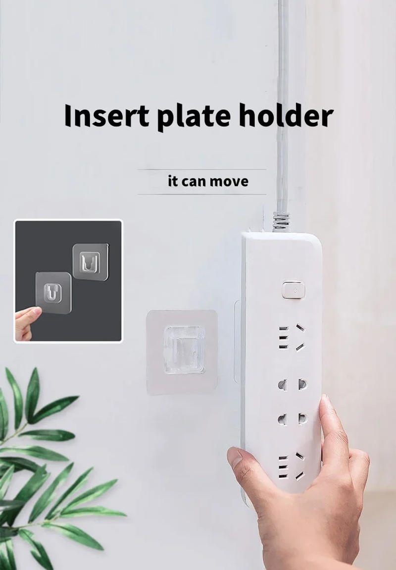 Description Picture 2 of itemDouble-Sided Adhesive Wall Hooks Hanger Strong Transparent Suction Cup Sucker Hooks Kitchen Bathroom Storage Plug Socket Holders