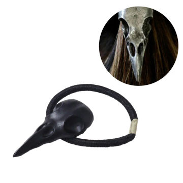 Halloween Bird Skull Hair Band Stylish Plague Doctor Crow Punk Elastic Hair Accessories (Black)