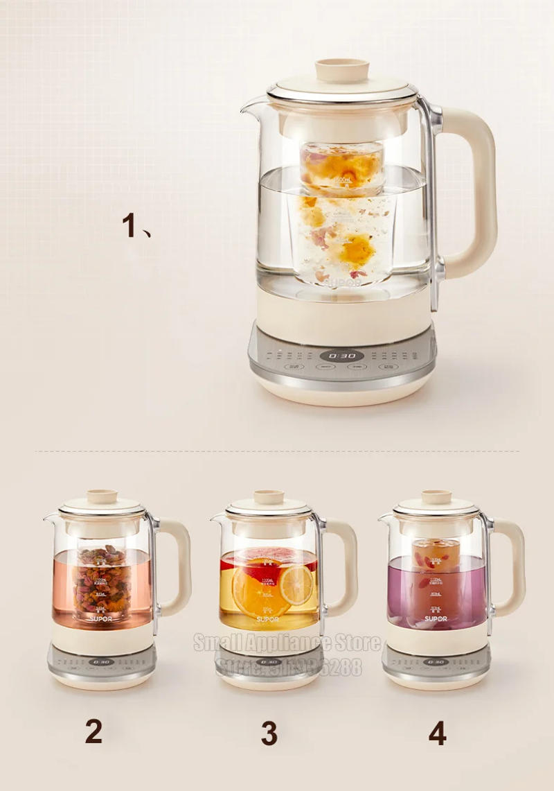 Description Picture 4 of itemSUPOR Household Electric Kettle 1.5L Health Pot With Stew Cup And Filter Multipurpose Kettle High Quality Kitchen Appliances