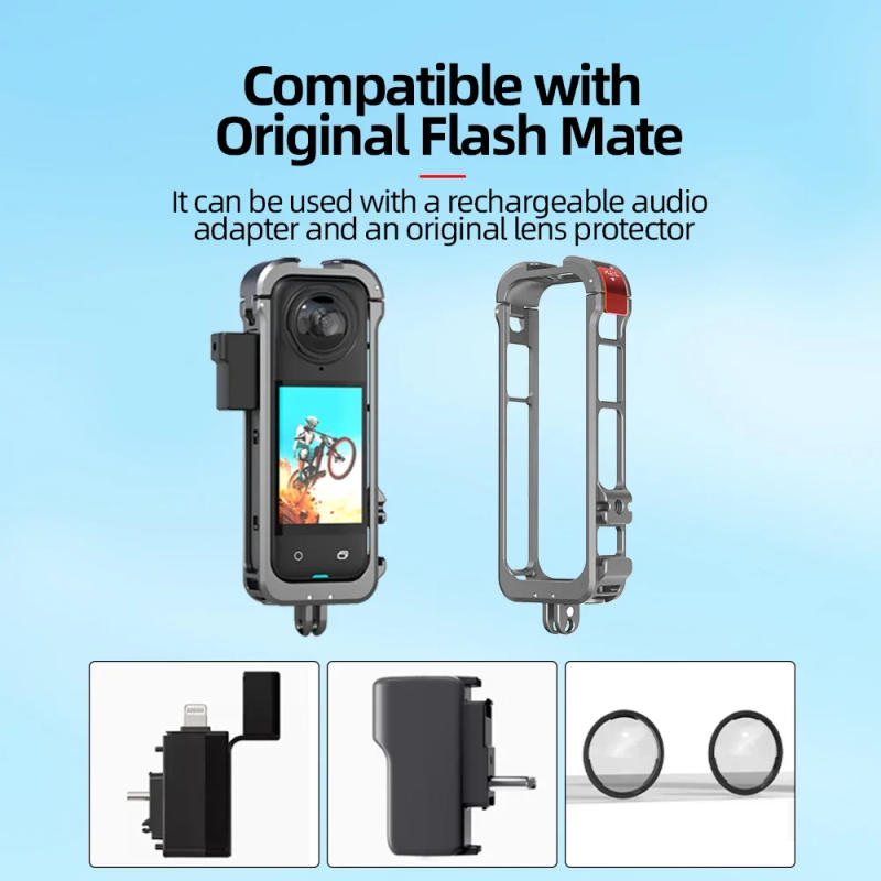 Description Picture 4 of itemMetal Frame for Insta360 X4 Protective Expansion Rabbit Cage Cold Shoe for Camera Horizontal/Vertical Photography Bracket