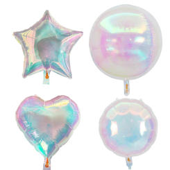 Iridescent Party Decor Pastel Colored Balloons for Wedding Baby Shower Party Decorations Supplies Heart Foil Iridescent Balloon