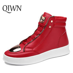 Red Stylish Men High Top Sneakers Skateboard Shoes Leopard Platform Skate Sport Training Shoes Men Casual Designer Shoes Outdoor