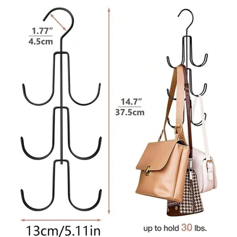 Description Picture 6 of item1PCS Rotatable Hanger Hat Tie Belt Bag Storage Hooks Hanger Multi-functional Multi-layer Wardrobe Bag Hangers Space Saving