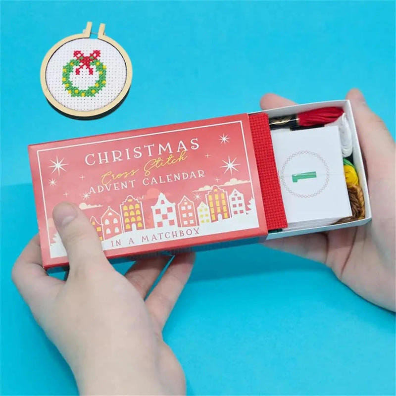 Description Picture 5 of itemChristmas Cross Stitch Advent Calendar, Christmas Countdown Embroidery Kit, Christmas Cross Stitch Patterns for Beginners Lovers