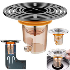 Magnetic Self-Closing Odour Trap Shower Floor Drain ABS Hair Strainer Floor Drain Odor Stopper for Kitchen Bathroom Drain Outlet
