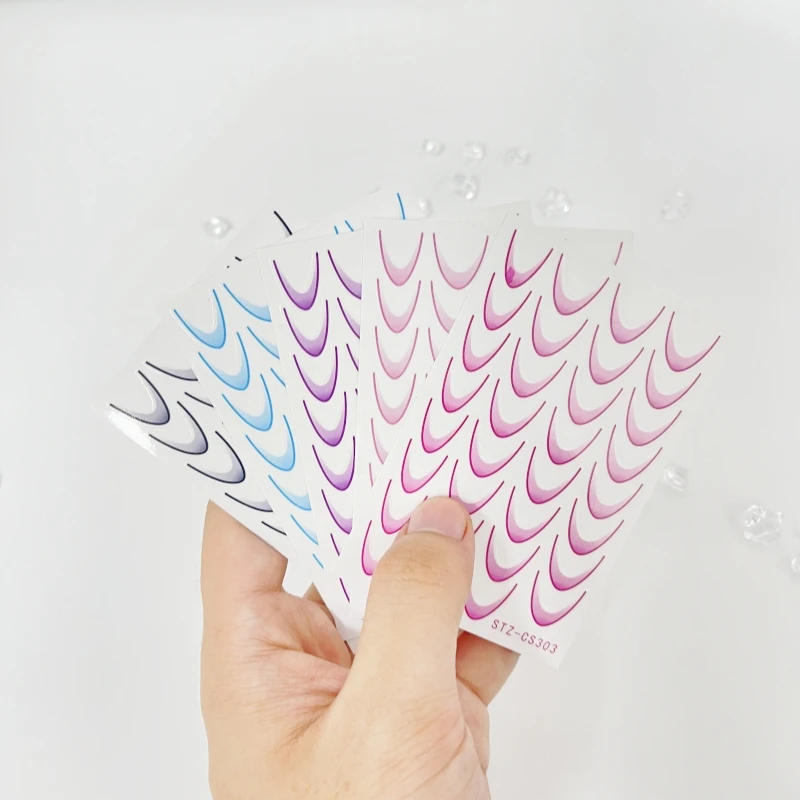 Description Picture 3 of itemGradient Color French Manicure Nail Art Designs Stickers Self-Adhesive Nail Tips Guides for DIY Decoration Stencil Tools