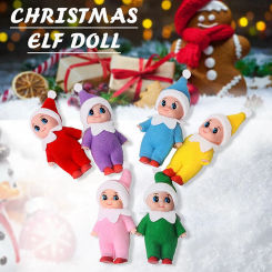 Christmas Decoration Baby Elf Doll 8cm Mini Figurines Cute Standing Ornament for Home Decor Tabletop Shelf Store Display Windows