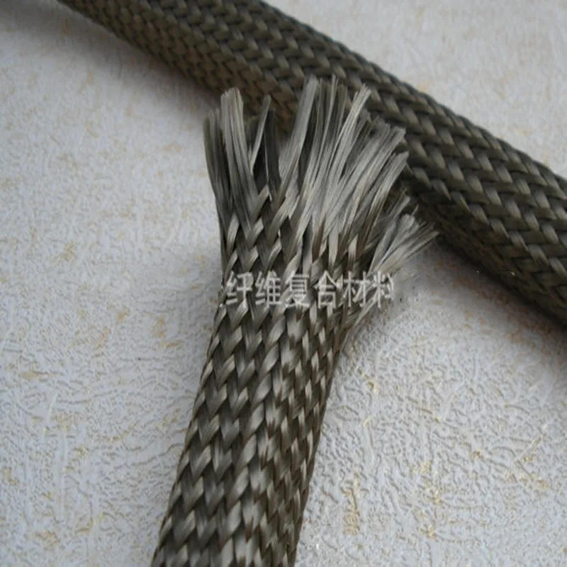 Description Picture 3 of item3K HCF-15 12K HCF-52 Carbon Fiber Cylinder webbing Fabric Braid Belt carbon fiber Cylinder sling Flat diameter 19-20mm 30mm-40mm