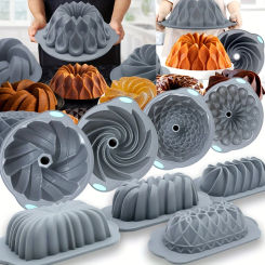 Silicone Bakeware Set Versatile Cake Molds Non-Stick Flower & Assorted Shapes Baking Pans Bundt Muffins Chocolates Moulds