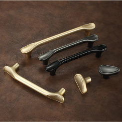 Hardware Handle Gold Gray Black Extended Cabinet Door Handle Wardrobe Cabinet Door American Light Luxury Drawer Single Hole