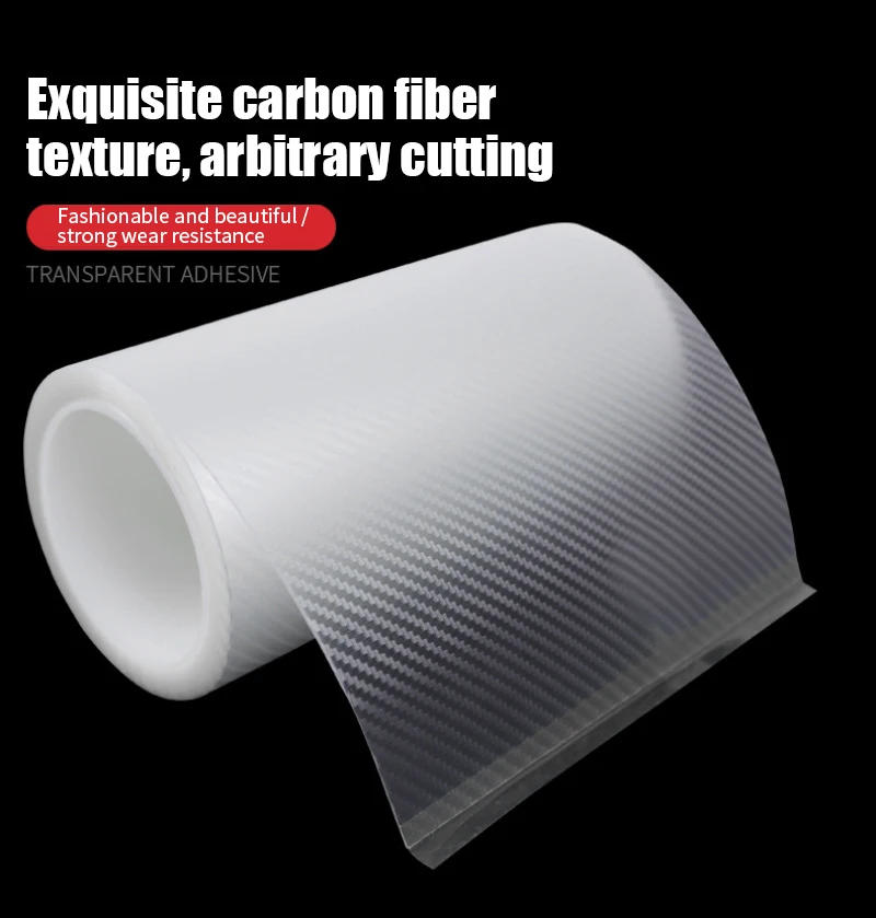 Description Picture 2 of itemTransparent Carbon Fiber Car Threshold Portector Moulding Strip Trim Bumper Strip Door Sill Film Anti Scratch Guards Car Sticker