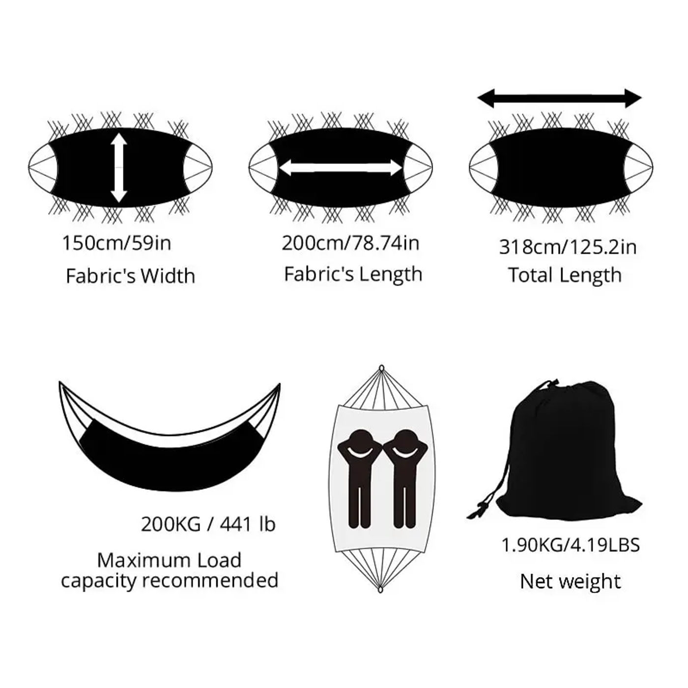 Description Picture 4 of itemThicken Canvas 1-2 Person Portable Garden Swing Hammock Outdoor Dormitory Camping Hammocks 200*150cm Hanging Chair