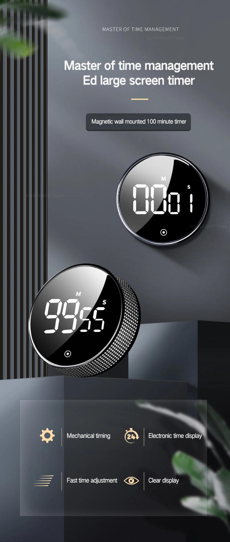 Description Picture 2 of itemXiaomi Kitchen Timer Chronometer Timer Cooking Stopwatch Electronic Digital Timer Study Remind Alarm Clocks LED Kitchen Timers