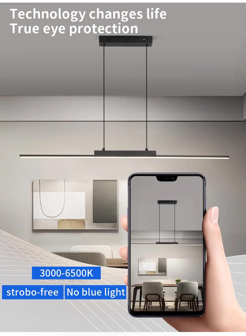 Description Picture 4 of itemPendant Lights Modern Simple Dining Room Lights For Kitchen Long Chandelier Living Room Pendant Lamp Home Decoration Lighting